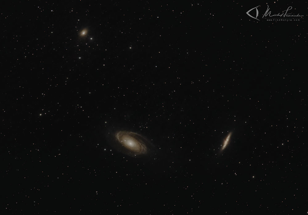 V1.0: M81 + M82 + NGC3077: Bortle: 4, Moon: 89%, no filter, guiding Dec&RA, Canon R5 + Canon RF 100-500mm @451mm, 54 x 150s (135min) Lights, 15 Darks, 20 Flats, 50 Bias, F6.3, ISO 1000, St-Valérien (Québec), 2021-05-23/24