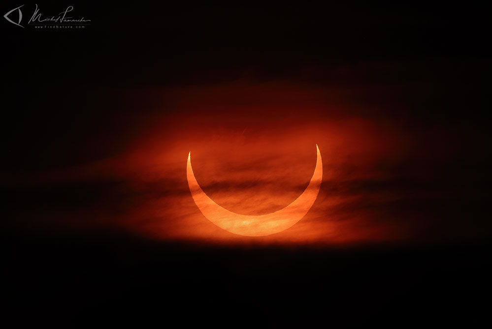 Éclipse solaire annulaire partielle, avec filtre solaire, Île-Perrot (Québec), 2021-06-10